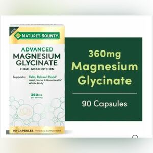 Nature's Bounty Magnesium Glycinate 360mg Capsules